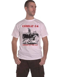 Combat 84 T Shirt Orders Of The Day Band Logo new Official Mens White - Picture 1 of 3