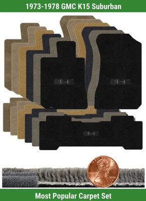 Juego de alfombrillas Ultimat personalizadas para '73-78 GMC K15 Suburban con logotipo (3 piezas) #O11 Foto 1 de 4
