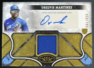 2025 Topps Tier One Orelvis Martinez Auto Tier One Relic /199 RC Blue Jays - Picture 1 of 2