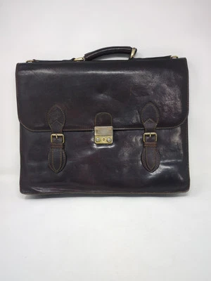 Vintage BOSCA Leather Briefcase Doctor Attorney Bag No shoulder strap No Key - Image 1 of 4