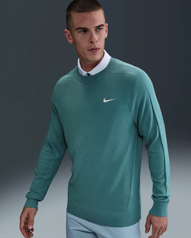 NUEVO $130 Suéter de Golf Nike Tour Para Hombre Mediano Mineral Verde Azulado Elástico FQ8832-379 Foto 1 de 4