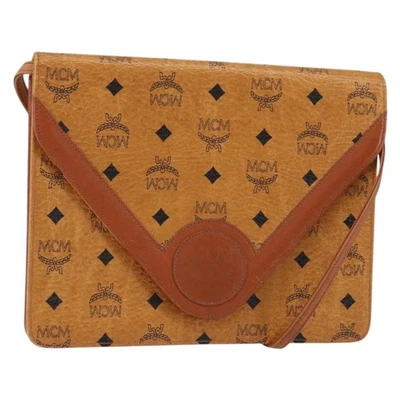 Auténtico bolso de hombro MCM Logogram Vicetos PVC cuero marrón dorado gh1073 Foto 1 de 4