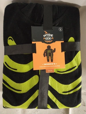 Hyde And Eek Skeleton Women Glow In The Dark Pajama Set Size Large NEW - Image 1 of 3