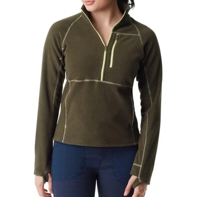 BASS Outdoor Women Half Zip Fleece Pullover Size US M Forest Night Green - Image 1 of 4