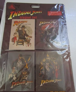 Nuevo Juego de 4 imanes de Indiana Jones del Parque Disney Walt Disney World 3,5 por 2,5 cada uno - Imagen 1 de 4