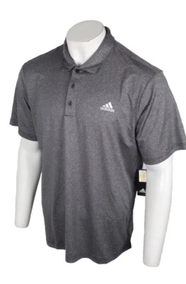 Adidas Men's Golf Polo Ultimate UPF 50 - ADVS20R773- Grey Heather- Size: Small - Image 1 of 4