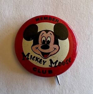 Original 1950s Member Mickey Mouse Club Pin Vintage Hard to Find 1" Disney