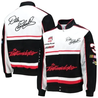 Chaqueta de algodón Nascar Dale Earnhardt Sr Intimidator diseño JH negra blanca Foto 1 de 4