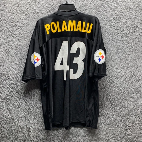 Pittsburgh Steelers Jersey Adult Extra Large XL Black Troy Polamalu 43 Mens Cover