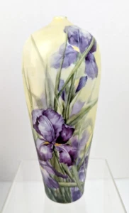 William Guerin Limoges Purple Iris Vase C. 1891-1900 Hand Painted Signed 7” Tall - Picture 1 of 13