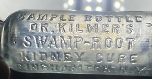 Dr Kilmer London E C Swamp Root Kidney Cure Sample Embossed Medicine bottle