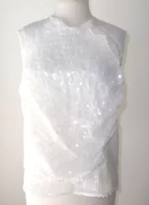 HAUTE White Sheer Sequin Embellished Top 44 8 - Picture 1 of 3