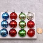 Mini boules vintage en verre mercure ornements de Noël couleurs assorties Japon 0,75"