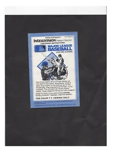 Major League Baseball Intellivision MANUAL ONLY Authentic Mattel MANUAL - Picture 1 of 1