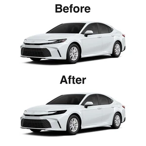 Camry 25-25 Headlight & Fog Light DARK Smoke Precut Vinyl Tint Overlay - Picture 1 of 7