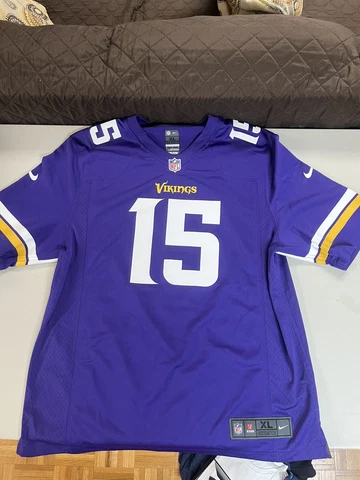 Nike Mens XL NFL Minnesota Vikings Jennings 15 Short Sleeve Jersey Purple Cover