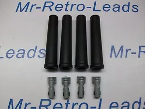 BLACK 7MM 8MM IGNITION SPARK PLUG SILICONE BOOTS TERMINALS KIT LEAD HT QUALITY - Picture 1 of 1