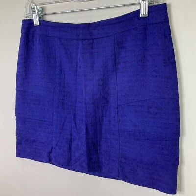 Мини-юбка Trina Turk женская размер 2 с подкладкой льняная хлопковая смесь синяя - Изображение 1 из 4