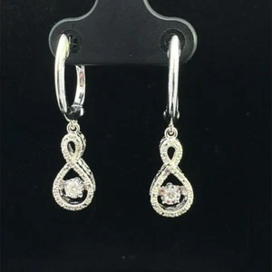 Orecchini pendenti in oro bianco 10 carati con diamanti OTC .28 cttw 3,9 grammi (WCP031411) - Foto 1 di 5