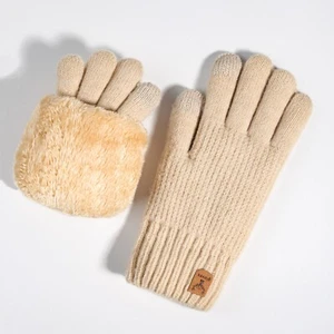 Guantes de invierno para mujer hombre - Pantalla táctil térmica tejida guantes cálidos - A prueba de viento - Imagen 1 de 23