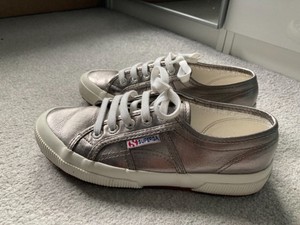 superga silver trainers