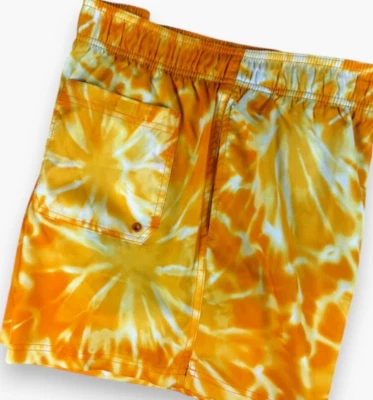 SPEEDO Men's Tie Dye Swim Bottoms Shorts - Size XXL - Orange/Yellow - Image 1 of 4