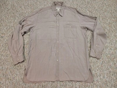 Camisa Ermenegildo Zegna Para Hombre Grande Beige Abotonada Manga Larga Lyocell Preppy Foto 1 de 4