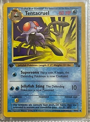 Pokemon Fossil 1st Edition Uncommon card Tentacruel #44 Nm-MINT Unplayed - WOTC  - Image 1 of 4