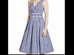 NWT Midi Dress Fit and Flare Gingham by 1901 brand from Nordstrom Size 10 - Picture 1 of 2