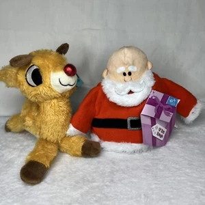Lot 2 BARK BOX Dog Toy Rudolph Reindeer Kris Kringle Santa New Christmas - Picture 1 of 14