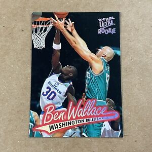 Ben Wallace 1996-97 Fleer Ultra Rookie Card #G-263 Washington Bullets Basketball