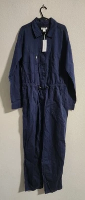 Mono Outerknown Nuevo con Etiquetas Estación Cinched Azul Marino Algodón Orgánico Mezcla de Lino Mediano Foto 1 de 4