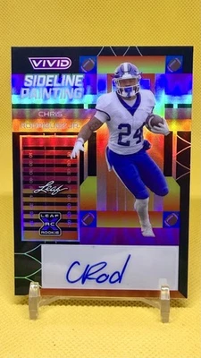Chris Rodriguez Jr Black Auto RC 2023 Leaf Vivid Sideline Painting 1st Print 1/5 - Image 1 of 2