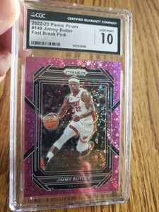 2022-23 Prizm #149 Jimmy Butler Fast Break Pink Disco 17/50 CGC Gem Mint 10 Pop1 - Picture 1 of 4