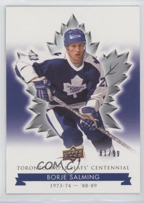 2017 Toronto Maple Leafs Centennial Blue Exclusives /99 Borje Salming #90 HOF - Image 1 of 2