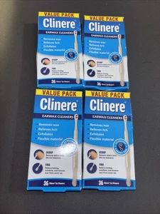 Lot Of 4 Clinere Ear Cleaners Club Value Pack, 36 Count Earwax Remover 144 Total - Picture 1 of 1