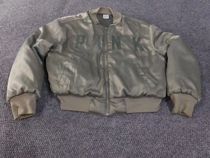 PINK Victoria's Secret Jacket Womens Medium Bomber Satin Varsity Zip Up Coat - Picture 1 of 14