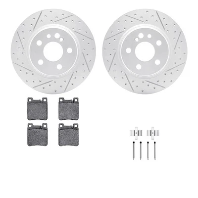For Mercedes-Benz CL500 98-99 Drilled & Slotted Rear Brake Kit w Optimum Pads Foto 1 de 3