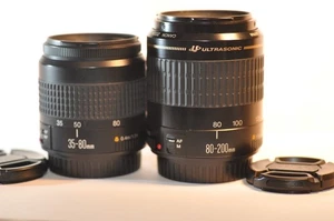TWO Canon EF lens SET 35-80mm & 80-200mm USM for EOS Elan 630 T8 T7 90D 5D 6D 7D - Picture 1 of 9