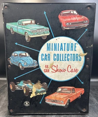 Vitrina de plástico vintage 1966 Mattel miniatura 48 coches coleccionistas negra vacía Foto 1 de 4