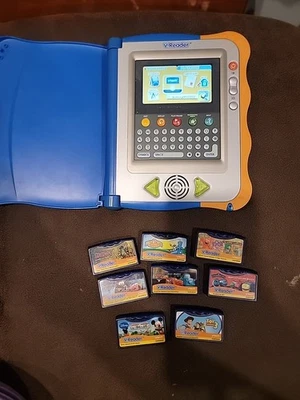 Vtech V.Reader Interactive Reading  System Touch Screen with 8 Games & NEW BATT - Image 1 of 4