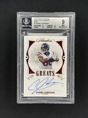 ANDRE JOHNSON 2020 Flawless Greats Ruby Holo Foil Auto /5 BGS 9 Mint - Image 1 of 2