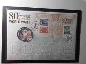 2025 1$ Silver Proof -80th Anniversary Of End Of WwII-numbered At 143/150 - Picture 1 of 5
