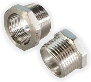 2 Pezzi Boccola Esagonale Riduttore, Acciaio Inox 304 1" Maschio NPT a 3/4" Femmina NPT(1 - Foto 1 di 7