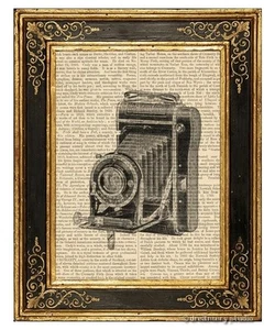 Vest Pocket Folding Camera #1 Art Print on Vintage Book Page Home Office Decor - Picture 1 of 3