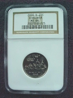 2000 D VIRGINIA STATE QUARTER NGC  MS 64 - Image 1 of 3