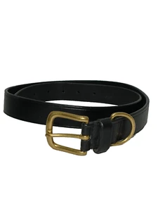 Ladies Full Grain Belt Crossroads Black Leather Brass Buckle Women's Size Large - Picture 1 of 14