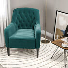 Velvet Upholstered Accent Armchair Buttoned Back Chair Living Room Lounge Sofa