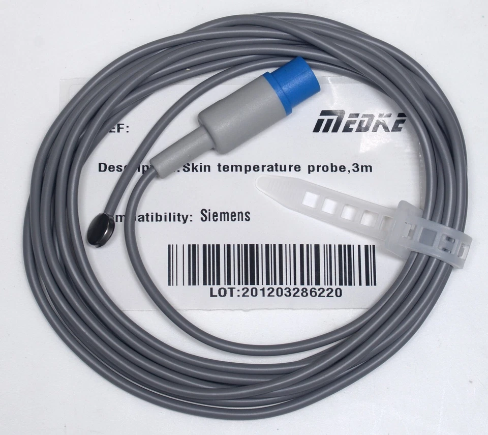 Sonda de temperatura de piel MEDKE #T1303 3m compatible con Siemens Foto 1 de 1