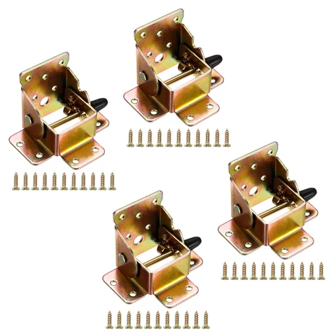 4pcs Folding Hinge 2.2" Height Self-Locking Frame Extension Rack, Multicolor Cover